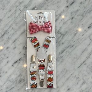 New London Bridge Boys Super Hero Bow tie and Suspender Set